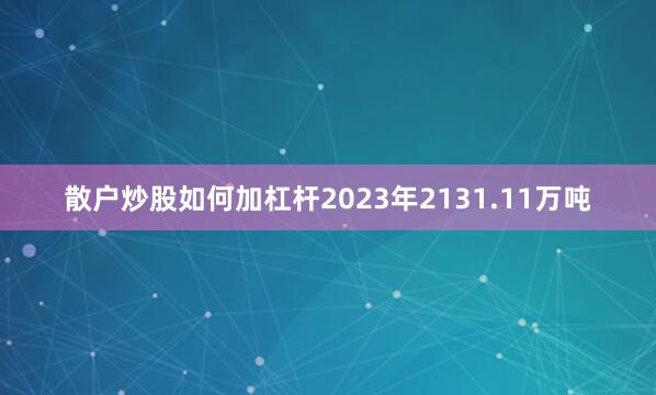 散户炒股如何加杠杆2023年2131.11万吨